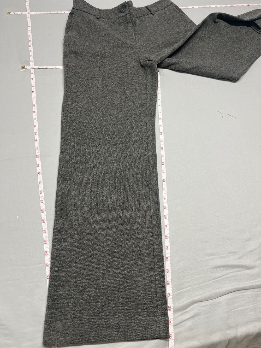 Hilary Radley Charcoal Gray Wide-Leg Trousers.  Herringbone pattern Size 8 - Picture 6 of 9